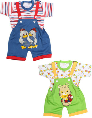 

Babeezworld Dungaree For Boys & Girls Casual Printed Cotton(Multicolor, Pack of 2, Multicolour