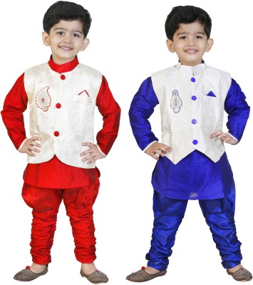 

GENERATION NEXT Boys Kurta, Waistcoat and Pyjama Set(Multicolor Pack of 2, Maroon