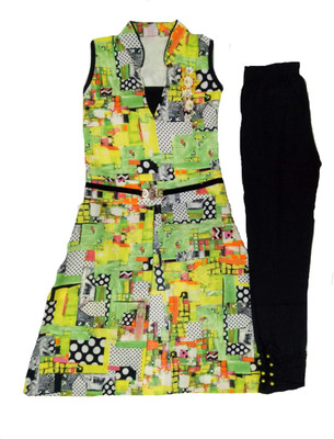 

Kid n Kids Girls Kurti and Legging Set(Multicolor Pack of 1, Green