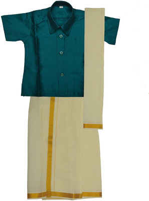

Preethi Boys Shirt & Dhoti Set(Dark Green Pack of 3