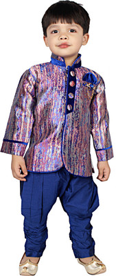 DELHIITE Boys Sherwani and Churidar Set(Black Pack of 1)