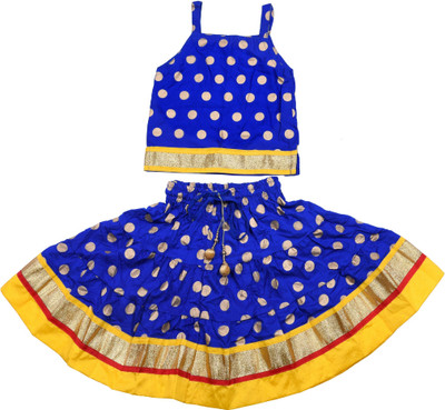 Magnus Girls Top and Skirt Set(Blue Pack of 1) at flipkart