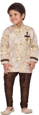 

AJ Dezines Boys Sherwani and Churidar Set(Brown Pack of 1