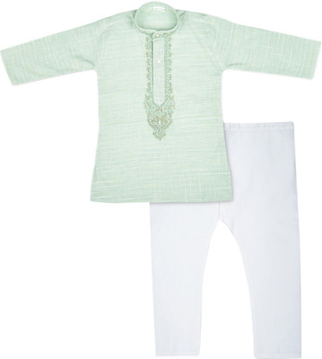 KID1 Boys Kurta and Pyjama Set(Green Pack of 1, Lime green