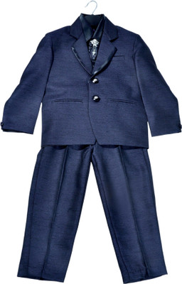 

Hey Baby Boys Blazer, Shirt and Trouser Set(Dark Blue Pack of 4