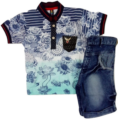 

Kid n Kids Boys Party(Festive) T-shirt Capri(Light Blue