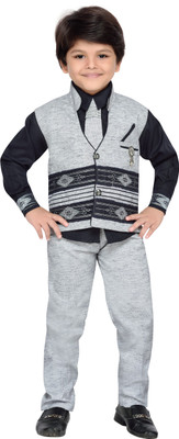 

AJ Dezines Boys Shirt, Waistcoat and Pant Set(Black Pack of 1