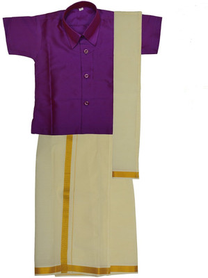 

Preethi Boys Dhoti & Kurta Set(Purple Pack of 3