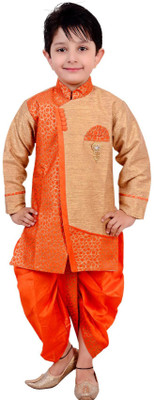 

Arshia Fashions Boys Dhoti & Kurta Set(Orange Pack of 1, Beige;orange