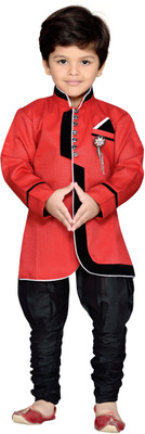 AJ Dezines Boys Festive & Party sherwani and Churidar Set(Red Pack of 1) available at flipkart for Rs.2999