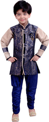 

Arshia Fashions Boys Sherwani and Churidar Set(Multicolor Pack of 1, Beige;blue