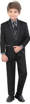 

Jeet Boys Blazer, Shirt and Trouser Set(Black Pack of 1