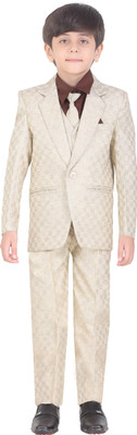 

Jeet Boys Blazer, Shirt and Trouser Set(Beige Pack of 1