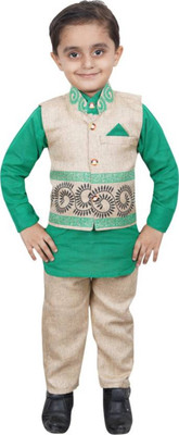 

Ahhaaaa Boys Shirt, Waistcoat and Pant Set, Green