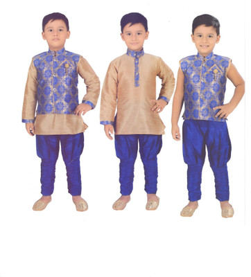 

Hey Baby Boys Ethnic Jacket, Kurta and Dhoti Pant Set(Multicolor Pack of 2