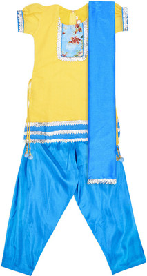 

KID1 Girls Salwar and Kurta Set(Multicolor Pack of 1, Yellow/blue