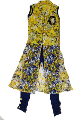 

Kid n Kids Girls Kurti and Legging Set(Yellow Pack of 1