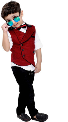 

Bad Boys Boys Shirt, Waistcoat and Pant Set(Multicolor Pack of 4, Red