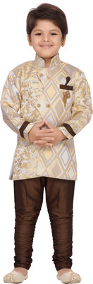 

AJ Dezines Boys Sherwani and Churidar Set(Brown Pack of 1