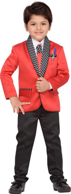 

AJ Dezines Boys Blazer, Shirt and Trouser Set(Red Pack of 1