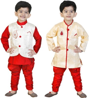 GENERATION NEXT Boys Kurta, Waistcoat and Pyjama Set(Multicolor Pack of 2)