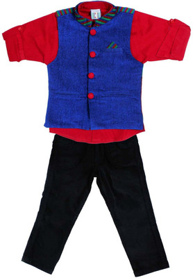 

Bad Boys Boys Festive & Party Shirt, Waistcoat and Pant Set(Blue Pack of 3