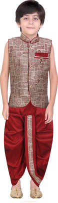 Jeet Boys Dhoti & Kurta Set(Maroon Pack of 1