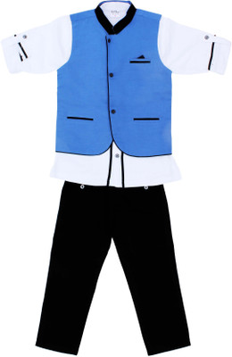 

Bad Boys Boys Kurta, Waistcoat and Breeches Set(Blue Pack of 3