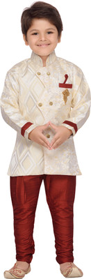 

AJ Dezines Boys Sherwani and Churidar Set(Red Pack of 1