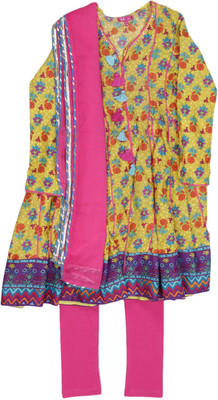 

BIBA girls Girls Kurta and Leggings Set(Yellow, Yel