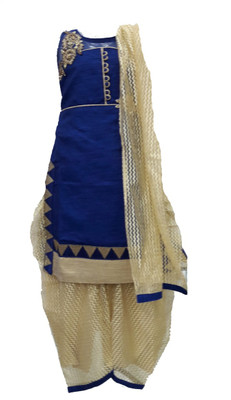 

Pogo Girls Kurti, Patiala and Dupatta Set(Blue Pack of 1, Royal blue