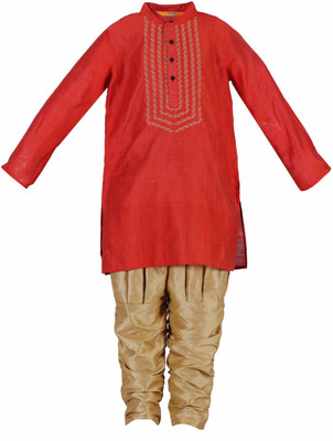 

Svanik Boys Kurta and Breeches Set(Orange Pack of 1