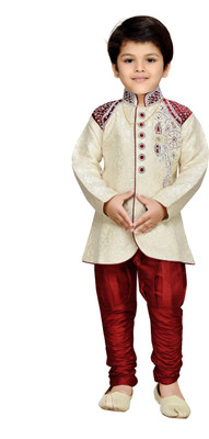 

AJ Dezines Boys Sherwani and Churidar Set(Maroon Pack of 1)