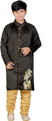 

Samarthfashion Boys Sherwani and Churidar Set(Multicolor Pack of 1, Black