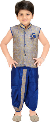 

Kute Kids Boys Dhoti & Kurta Set(Blue Pack of 1