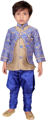 DELHIITE Boys Sherwani and Churidar Set(Blue Pack of 1)