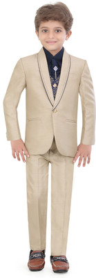 

Jeet Boys Blazer, Shirt and Trouser Set(Beige Pack of 1, Cream