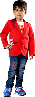 

Bad Boys Boys Festive & Party Blazer and Pant Set(Red Pack of 3