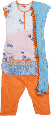 

BIBA girls Girls Kurta and Patiala Set(White, Wht-org