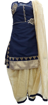 

Pogo Girls Kurti, Patiala and Dupatta Set(Dark Blue Pack of 1, Navy blue