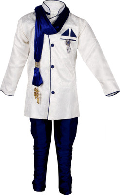 

Gungun Fashion Boys Kurta, Churidar & Dupatta Set(White Pack of 1), Blue