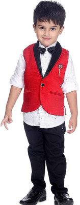 

Bad Boys Boys Shirt, Waistcoat and Pant Set(Multicolor Pack of 4, Red