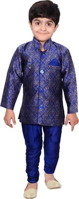 

Nikky Fashion Boys Festive & Party Kurta and Breeches Set(Blue Pack of 1