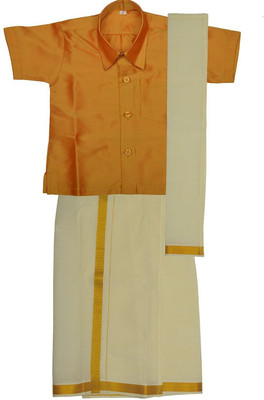 

Preethi Boys Dhoti & Kurta Set(Gold Pack of 3