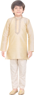 

Jeet Boys Festive & Party Kurta and Pyjama Set(Beige Pack of 1