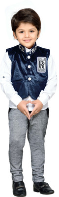 

AJ Dezines Boys Shirt, Waistcoat and Pant Set(Blue Pack of 1
