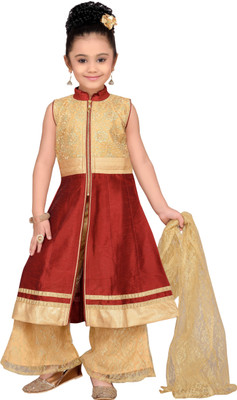

Adiva Girls Festive & Party Kurta and Pallazo Set(Maroon Pack of 1