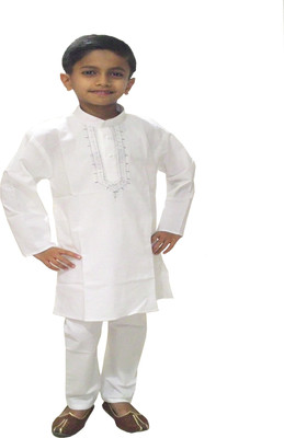 Neeya Fashions Boys Kurta and Pyjama Set(White Pack of 1) Flipkart