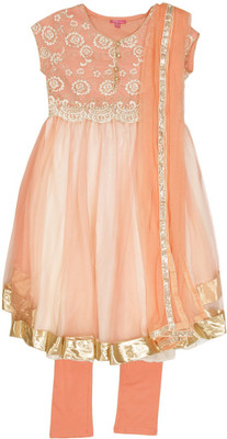

BIBA girls Girls Kurti and Legging Set(Pink, Pch-crm