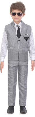 

Jeet Boys Shirt, Waistcoat and Pant Set(Grey Pack of 1